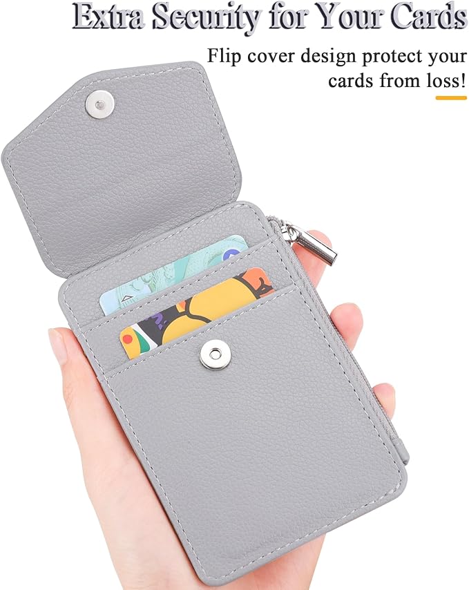 Teskyer ID Badge Holder with Lanyard, Lanyard Wallet, Lychee Gray | 4-Card - Image 4
