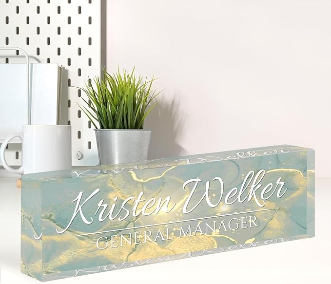 Name Plate for Desk, Desk Name Plate Personalized, Office Decor for Women Men by Spricoz