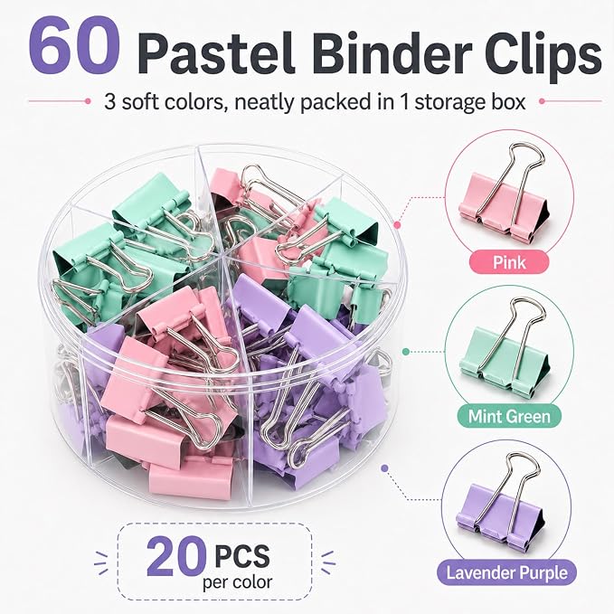 Binder Clips Assorted Sizes, Durable Metal Binder Clips - Image 5