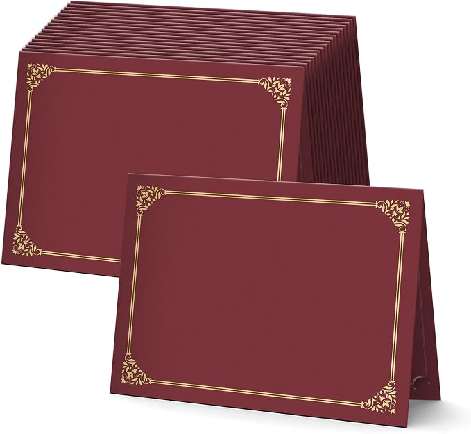 BELLE KR® Red Certificate Folders 8.5 x 11, Documents and Diplomas by BELLEKR