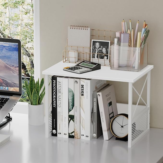 Printer Stand for Desk, Desktop Printer Stand Shelf Organzier for Home Office - Image 4