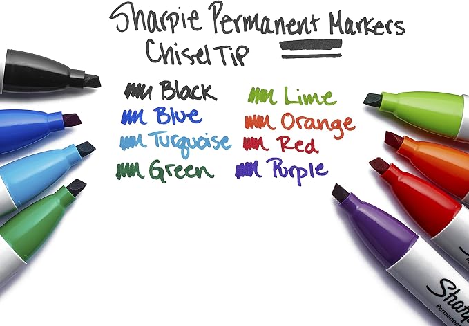 SHARPIE Permanent Markers, Chisel Tip, Marks on Paper, and More - Image 6