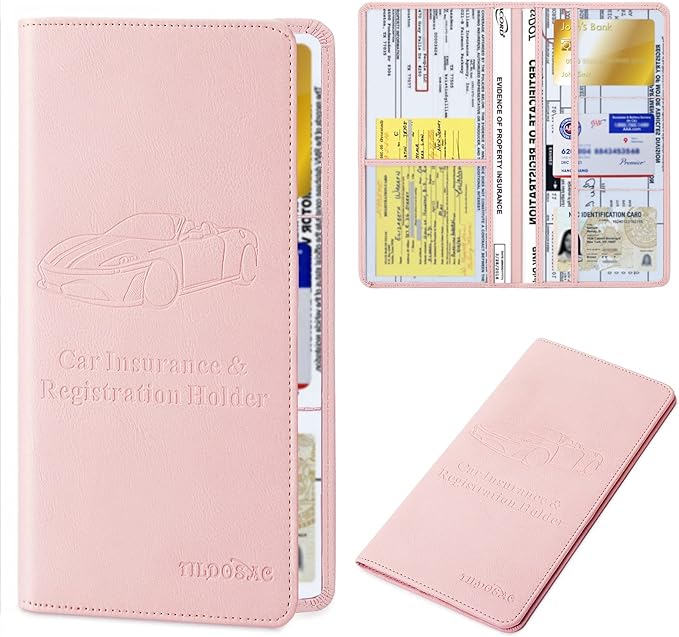 TILDOSAC Leather Car Registration and Insurance Card Holder, Car Document Holder by TILDOSAC