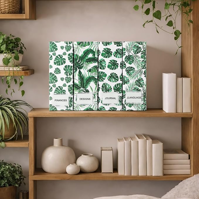 AmazingSpark Set of 4 Monstera Magazine Holder Decorative Foldable Magazine - Image 6