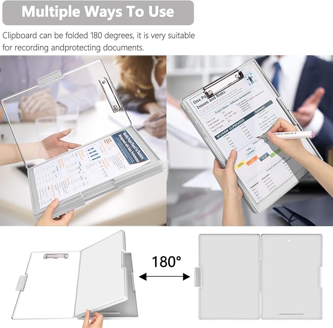 SFLHHDM Clipboard with Storage, Heavy Duty Clip Boards 8.5x11 with 2 Storage - Image 6
