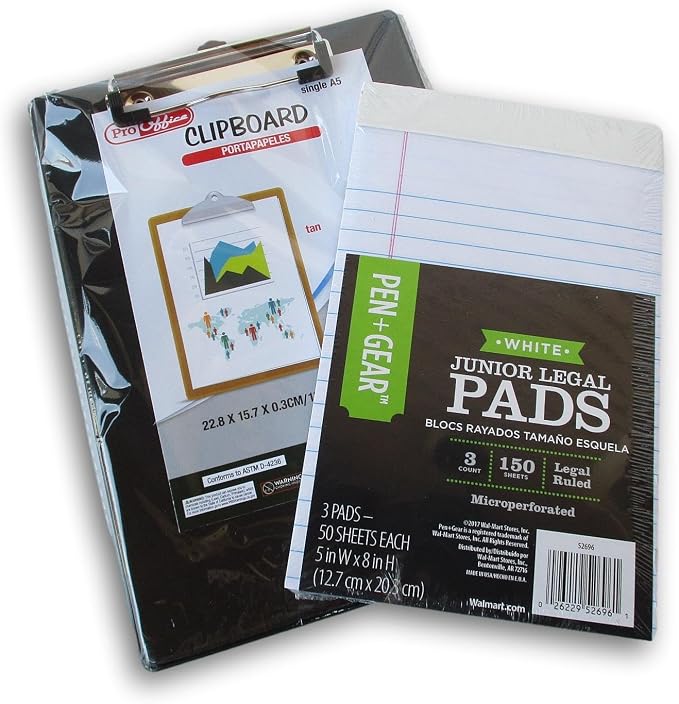 A5 Mini Clipboard with 3 Junior Legal Pads by Unknown