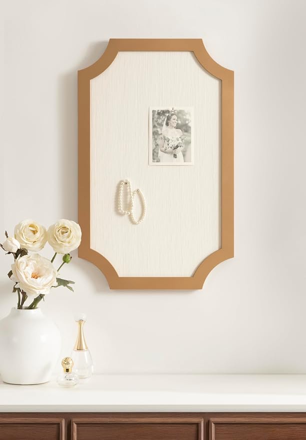 Kate and Laurel Holbrook Glam Framed Scallop Fabric Pinboard, 15 x 24, - Image 4