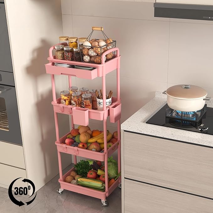 4 Tier Rolling Utility Cart - Image 4