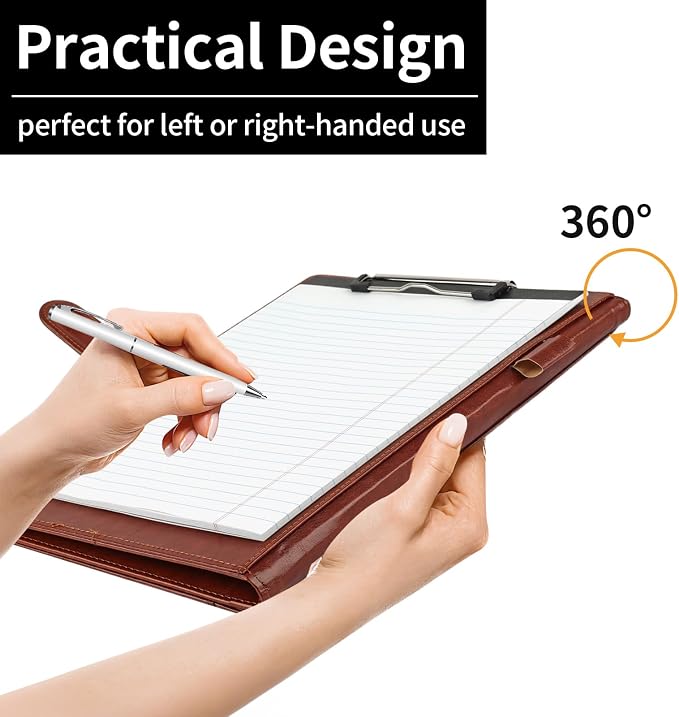 Professional Padfolio with Clipboard, Faux Leather Portfolio Folder Binder - Image 8