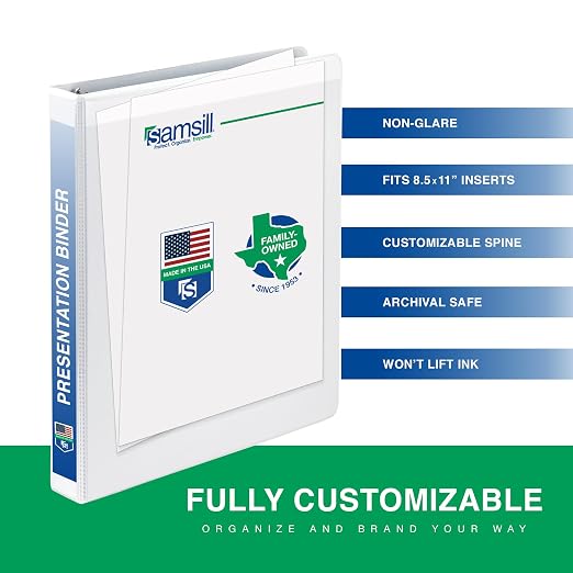 Samsill 0.5 Inch 3 Ring Binder, Made in USA, Economy Round Ring, 100 Sheet - Image 2
