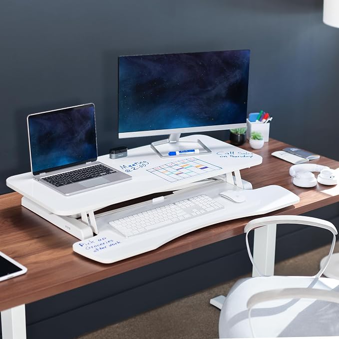 VIVO 36 inch Desk Converter, K Series, Height Adjustable Sit to Stand Riser - Image 2