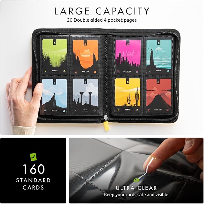 Vault X 4 Pocket Zip Binder, 160 Cards, Exo-Tec Material, 20 Side-Loading Pages - Image 5