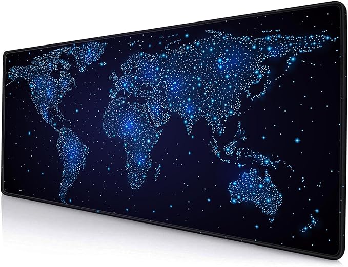 Large Gaming Mouse Pad with Stitched Edges, Desk Pad Extended Keyboard Mat by SANWUMIAN