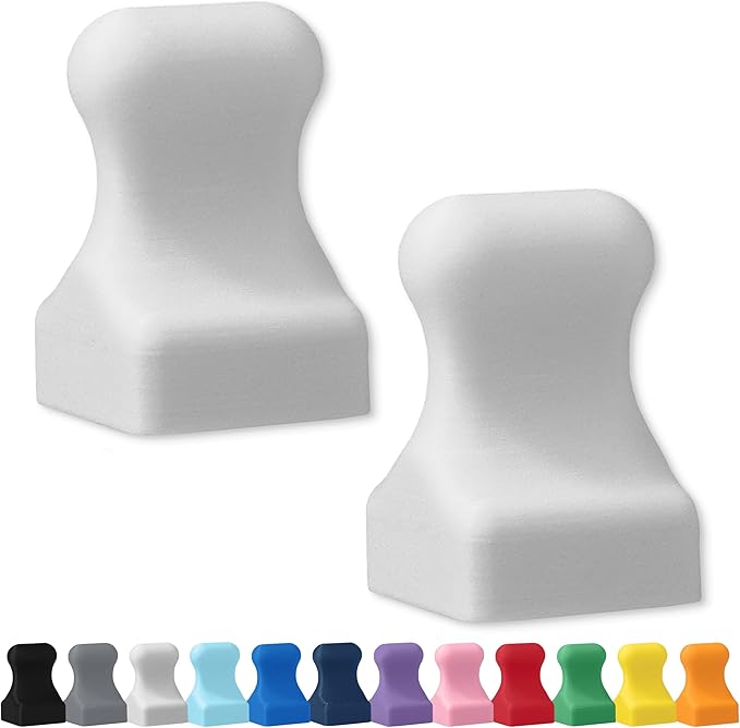 Glassboard Studio MiniPawn Magnet - Strong Neodymium Rare Earth Magnets for Fridge, Whiteboard, Locker & Magnetic Glassboards - Ideal for Crafting & Office Use - Strong Fridge Magnets (Snow White, 2)-DeskLoop Office