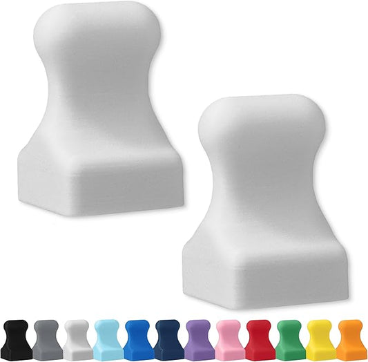 Glassboard Studio MiniPawn Magnet - Strong Neodymium Rare Earth Magnets for Fridge, Whiteboard, Locker & Magnetic Glassboards - Ideal for Crafting & Office Use - Strong Fridge Magnets (Snow White, 2)-DeskLoop Office