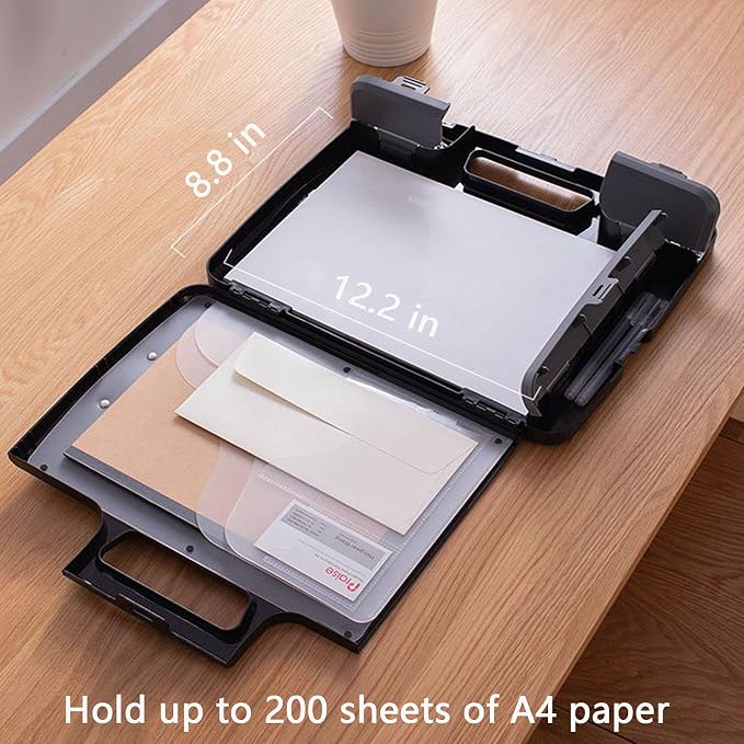 Plastic Storage Clipboard with Handle – Heavy Duty Clipboard, Portable - Image 5