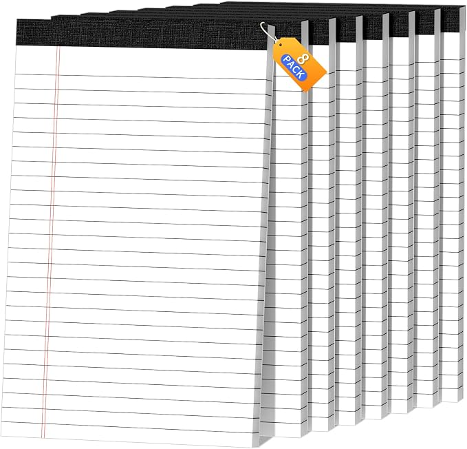 8 Pack Legal Pads 5x8, Small Notepads by Glyanlee