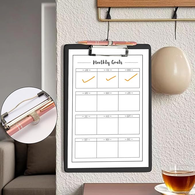Clipboards with Pen Holder, Clip Boards Plastic Standard A4 Letter Size Holds - Image 6