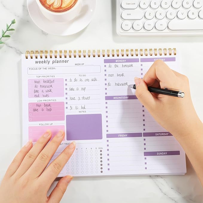 Weekly To Do List Notepad, 8.5''x11'' Weekly Desk Planner - Image 5