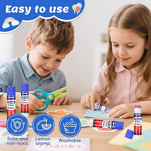 72 Pack Glue Sticks Bulk for Kids, Disappearing Purple Glue Sticks for Classroom and Teacher Supplies.Dries Clear, Non-Toxic, Washable, Back to School Supplies and Classroom Must Haves-DeskLoop Office