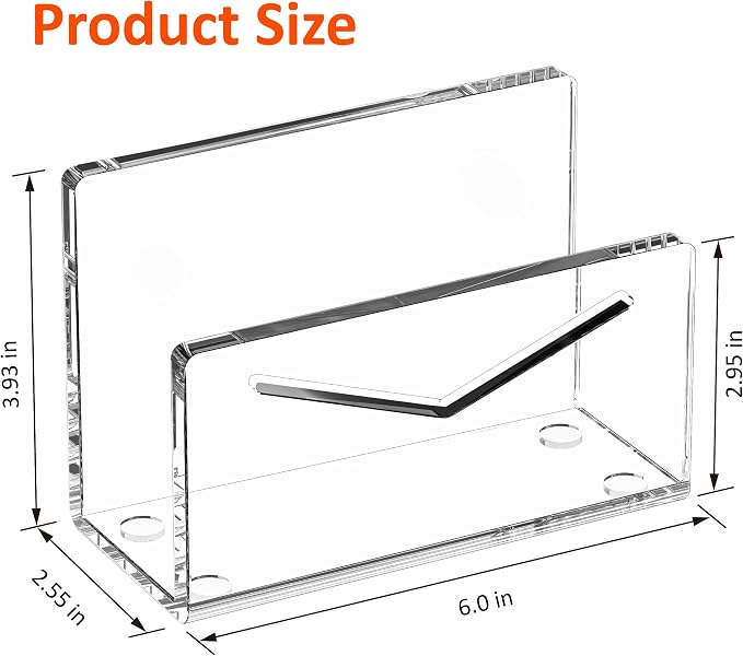 FUCDTEFC Acrylic Mail Holder, Vertical Envelope Mail Holder - Image 2