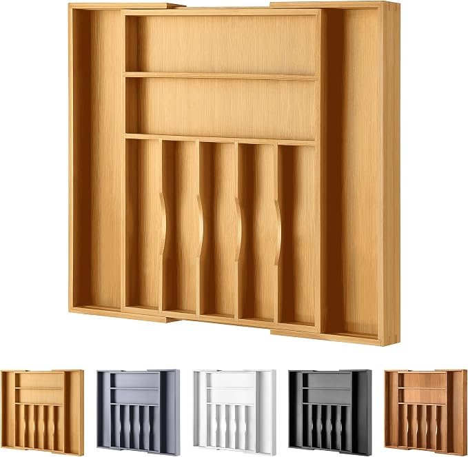 oridom Large Premium Bamboo Silverware Organizer by oridom