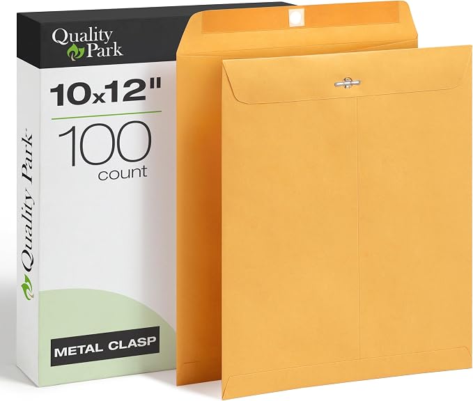 Quality Park 10 x 12 Clasp Envelopes, 100 Pack, Document Envelopes by Quality+Park