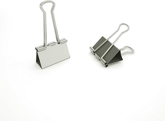 Nctinystore Silver Binder Clips Small Metal Clamp 3/4-in / 0.75-inch / 19-mm by Unknown