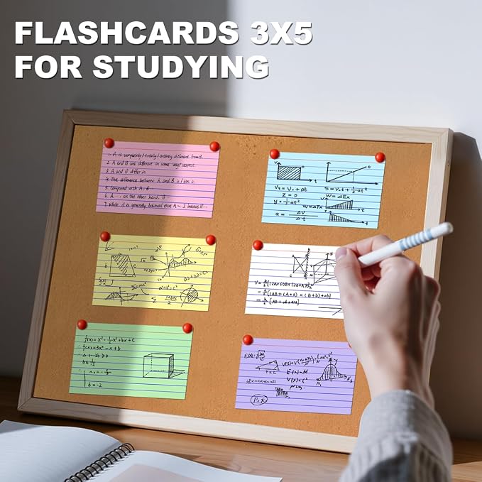 3x5 Lined Multicolored Index Cards, Total 300 Count, Ruled Bulk Flashcards - Image 4
