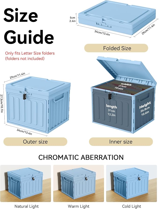 Oterri Lockable Plastic File Box - Image 2