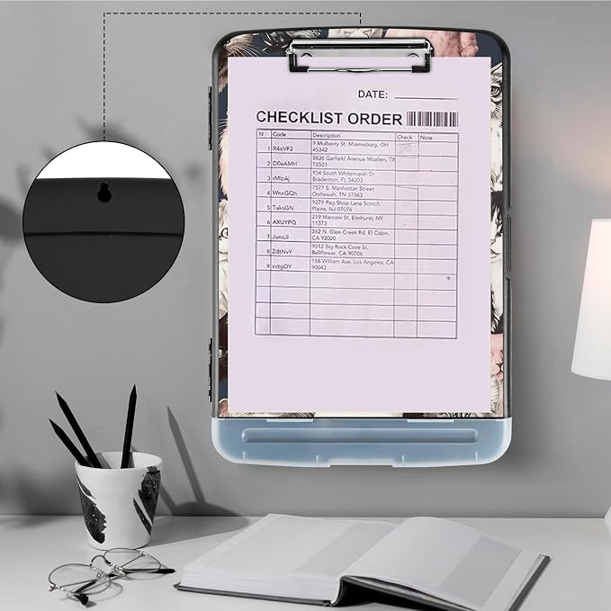 Clipboard with Storage, Storage Clipboard with Pen Holder, Heavy Duty Plastic - Image 4
