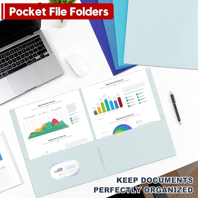 100 Pack 2 Pocket Folders, Letter Size 8.5" x 11" Folders - Image 6