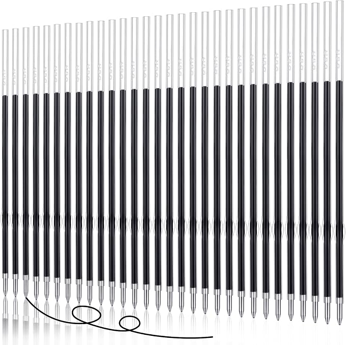 30 Piece Black Ink Pen Refills, 1 mm Ballpoint Refills Replacement Ballpoint by Sepamoon