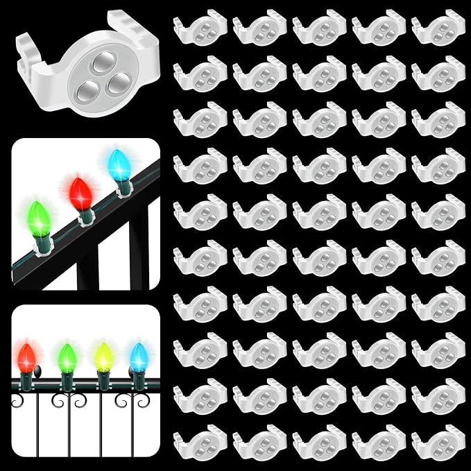 UQM 50 Pack C9 Magnetic Christmas Light Clips, Extra Strong Magnetic Clips Hooks by UQM