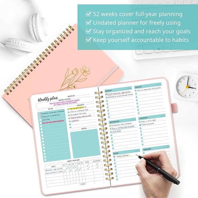 Undated Weekly Planner, Weekly To Do List Notebook - Image 3