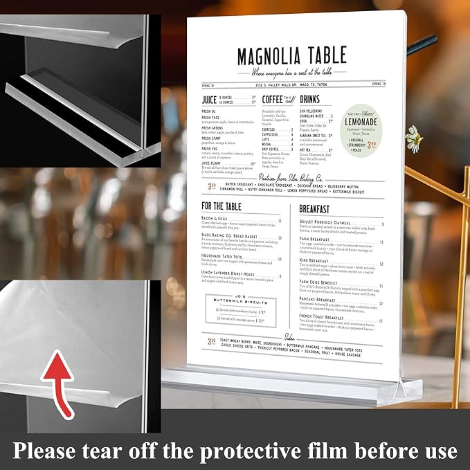 Arrobust Acrylic Sign Holder 8.5 x 11, Double Sided Clear Acrylic Display Table - Image 2