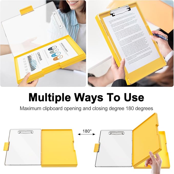 Piasoenc Clipboard with Storage, 8.5 x 11 Clip Boards with 2 Storage, Folio & - Image 3