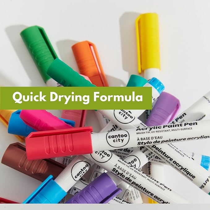 36-Color Acrylic Paint Markers Set – Vibrant multicolour Paint pens for Precision Painting on Multiple Surfaces for Paper, Canvas, Rock, Glass, Wood-DeskLoop Office