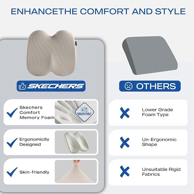 Skechers Seat Cushion, Ergonomic Memory Foam Cushion - Image 6