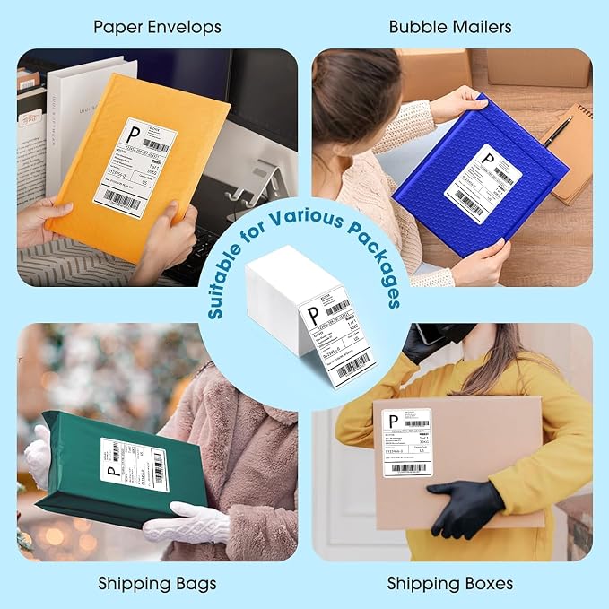 Fuxury Thermal Labels 4x6 4000 Labels Fanfold Direct Shipping Label - Image 5