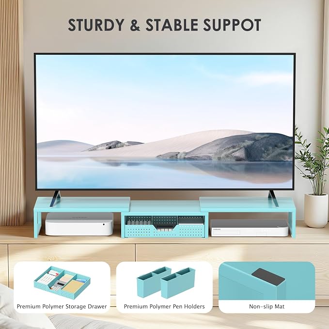 OPNICE Desk Organizers and Accessories, Dual Monitor Stand Riser - Image 7