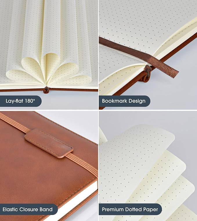 Biuwory Dotted Journal Notebook, 140 Dot Grid Pages, Medium 5.7"×8.3" | A5 - Image 4