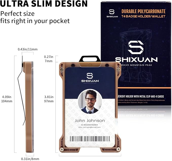 ID Badge Holder with Retractable Clip, Credit Card Holder, Keychain Wallet - Image 4