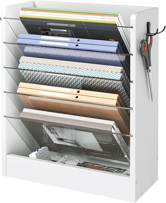 CHOEZON Wall File Holder, 6-Tier File Organizer, Office Supplies Storage Rack - Image 7