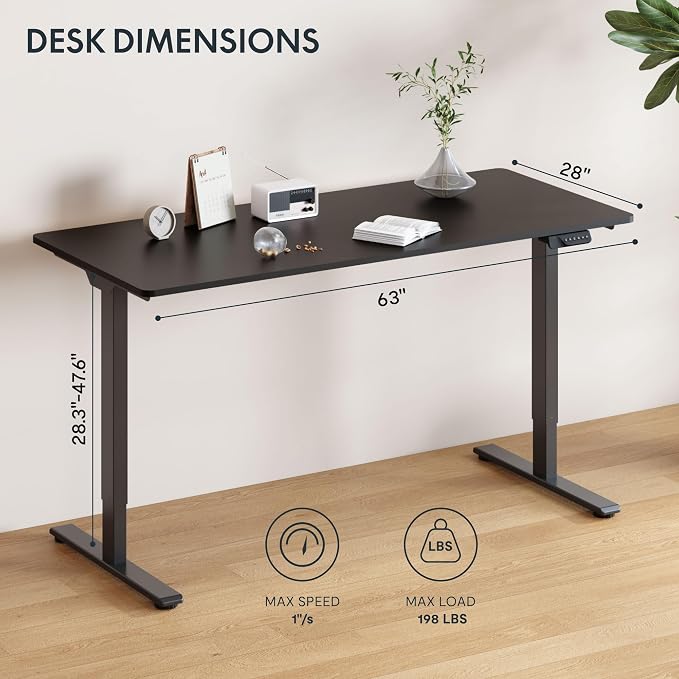 FLEXISPOT 63x28 Inch Large Dual Motor Electric Standing Desk, Home Office Desk - Image 3