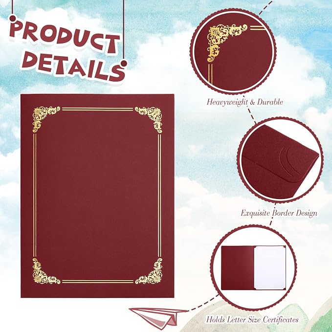 Fainne 80 Pieces Certificate Holders Diploma Holders Document Holder - Image 3
