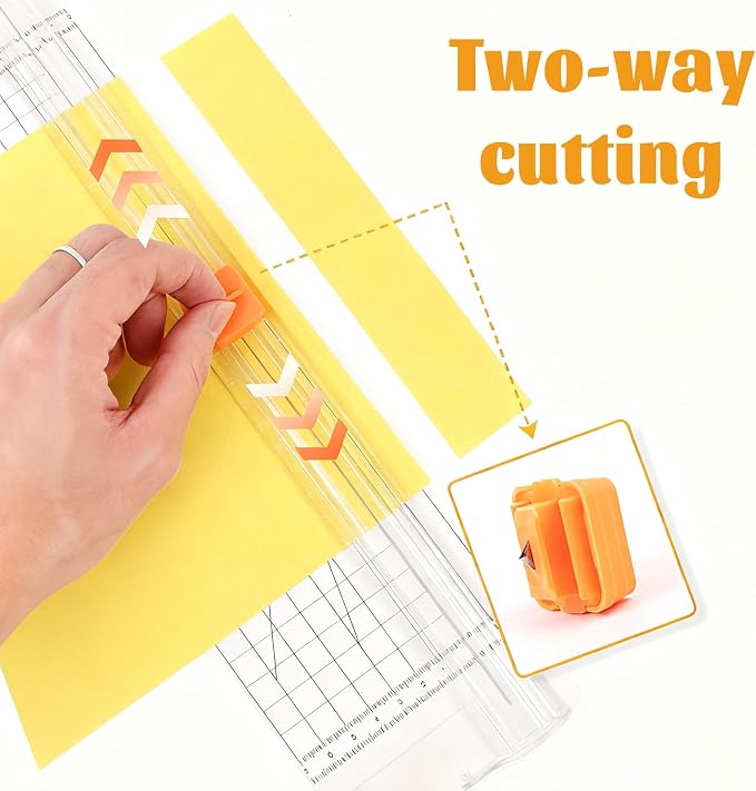 Paper Cutter Slider Small Mini, 14 Inch Paper Trimmer Slicer, Two-Way Cutting - Image 3