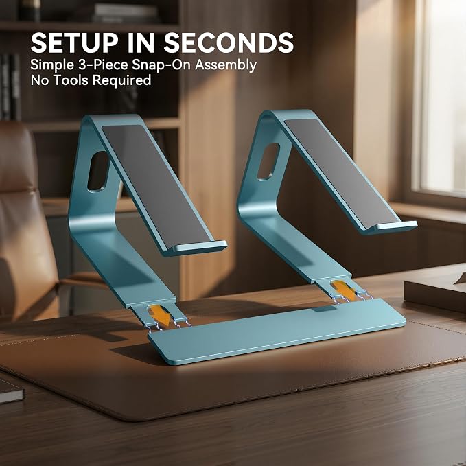 SOUNDANCE Laptop Stand, Aluminum Computer Riser, Ergonomic Laptops Elevator - Image 6