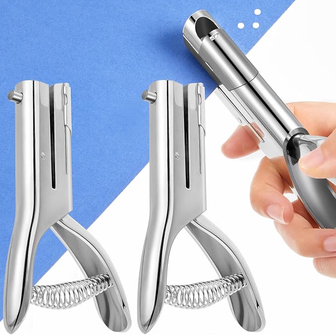 Chumia 2 Pcs Heavy Duty Hole Punch 2" Long Reach 1/8 Inch Paper Single One Hole by Chumia