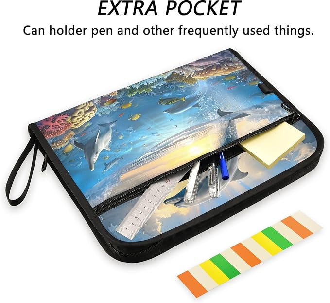 Expanding File Folder Dolphins Nautical Ocean Accordion File Organizer 13 - Image 6